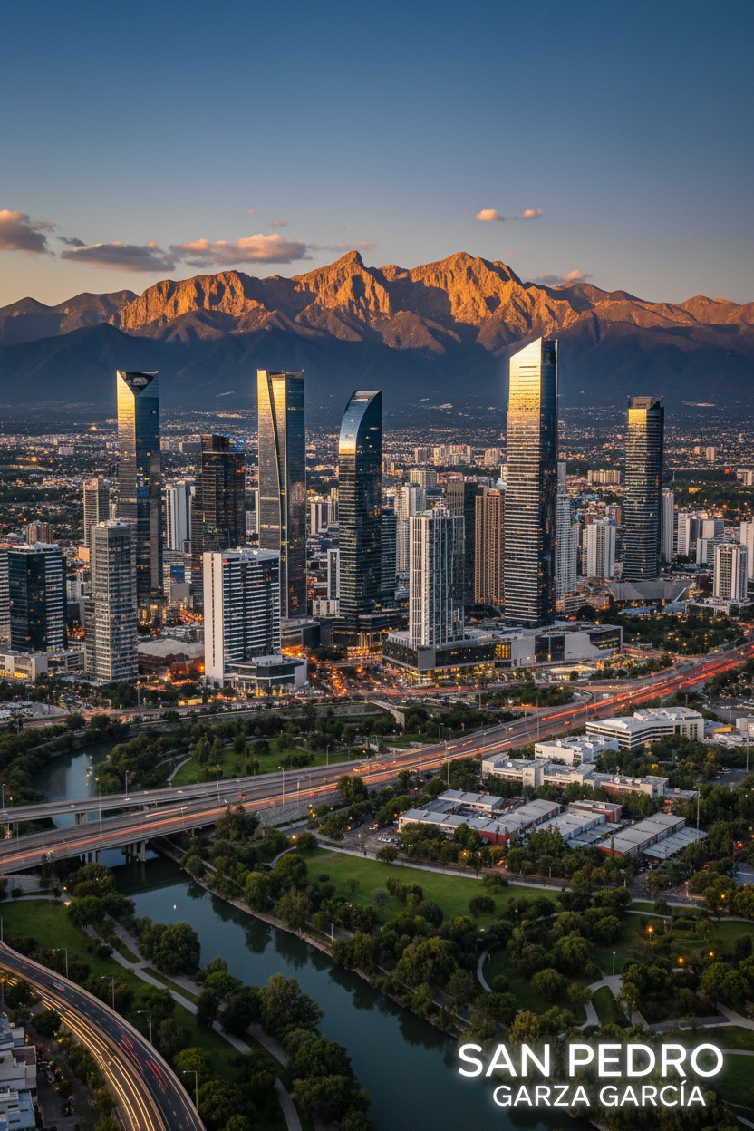 Dame una imagen de San pedro Garza garcía y sus edificios